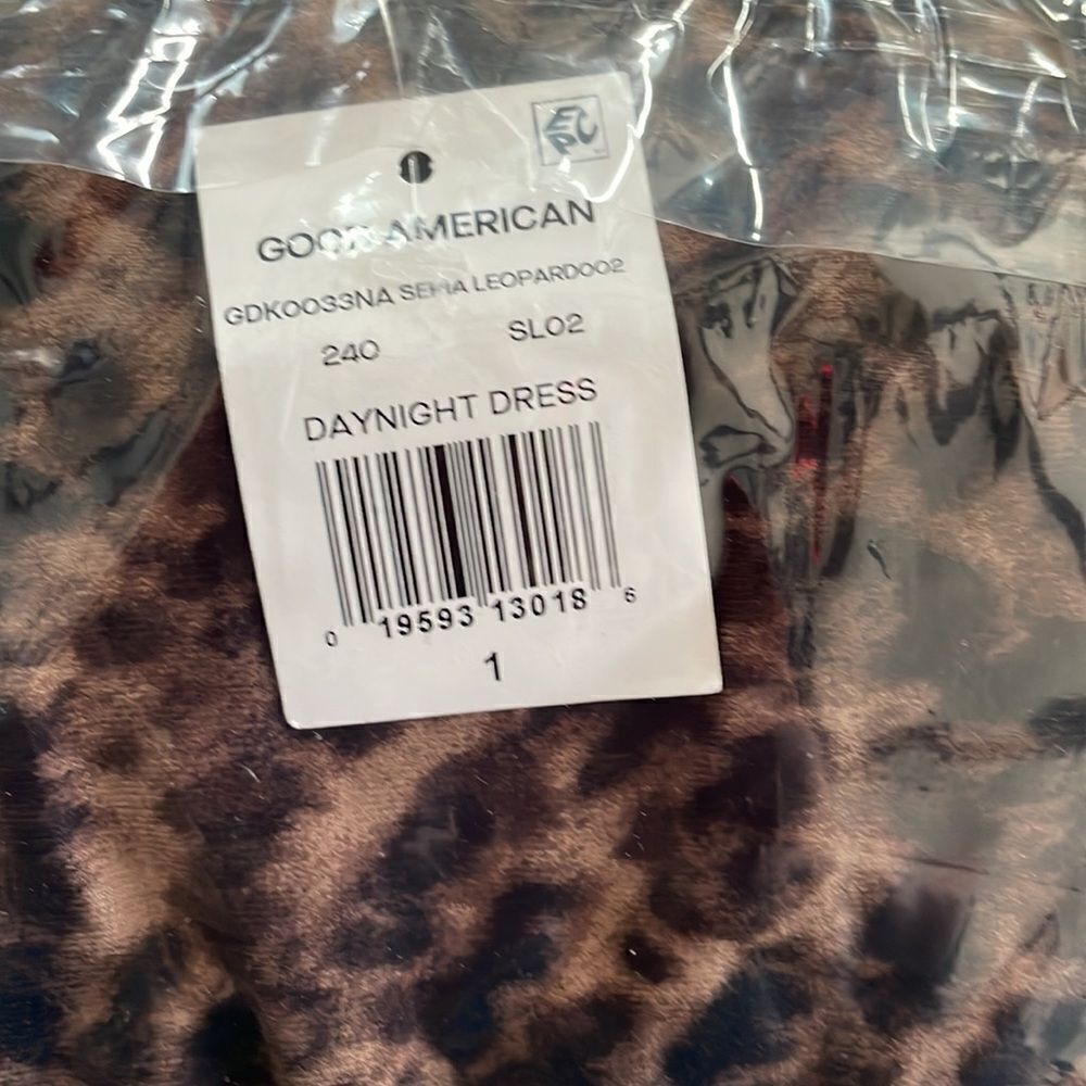 NWT Good American DayNight Wrap Dress in Sepia Leopard size 1 (small) - Picture 7 of 9